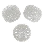 Perles rondes aplaties filigranées 8x7 mm - Placage Argent fin x10|raw }}