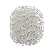 Perles rondes aplaties filigranées 8x7 mm - Placage Argent fin x10