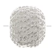 Perles rondes aplaties filigranées 8x7 mm - Placage Argent fin x10