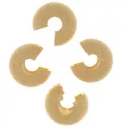 Caches perles à écraser diamantés 9 mm - Doré à l'or fin x20