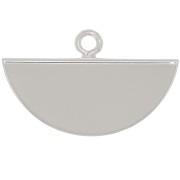 Embout pince demi-lune 18x11 mm - Placage Argent fin x1|raw }}