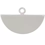 Embout pince demi-lune 18x11 mm - Placage Argent fin x1