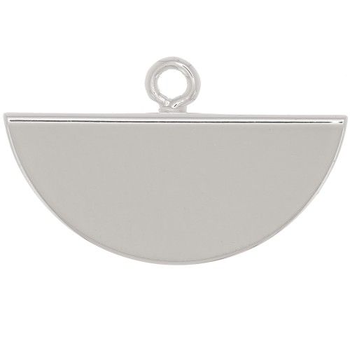 Embout pince demi-lune 18x11 mm - Placage Argent fin x1