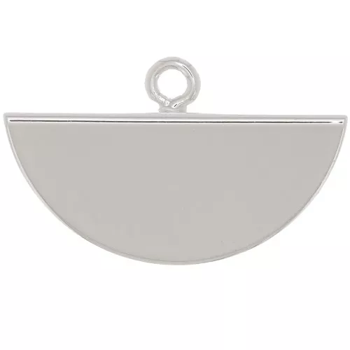 Embout pince demi-lune 18x11 mm - Placage Argent fin x1