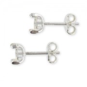 Clous d'oreilles porte-cabochon 6 mm sans anneau Argent 925 x2|raw }}