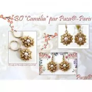 Perles en verre Piros® par Puca® 2x5 mm - Opaque White Bronze x10g