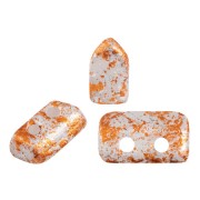 Perles en verre Piros® par Puca® 2x5 mm - Opaque White Tweedy x10g