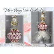 Perles en verre Piros® par Puca® 2x5 mm - Opaque White Tweedy x10g