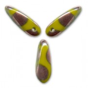 Dagues en verre 3x11 mm Opaque Olivine Spot Capri Gold x50