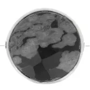 Perle ronde facettée 9 mm en pierre gemme - Argent 925 - Obsidienne mouchetée x1