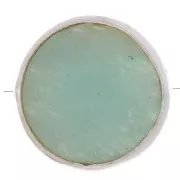 Perle ronde facettée 9 mm en pierre gemme - Argent 925 - Amazonite x1
