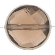 Perle ronde facettée 9 mm en pierre gemme - Argent 925 - Quartz fumé x1|raw }}