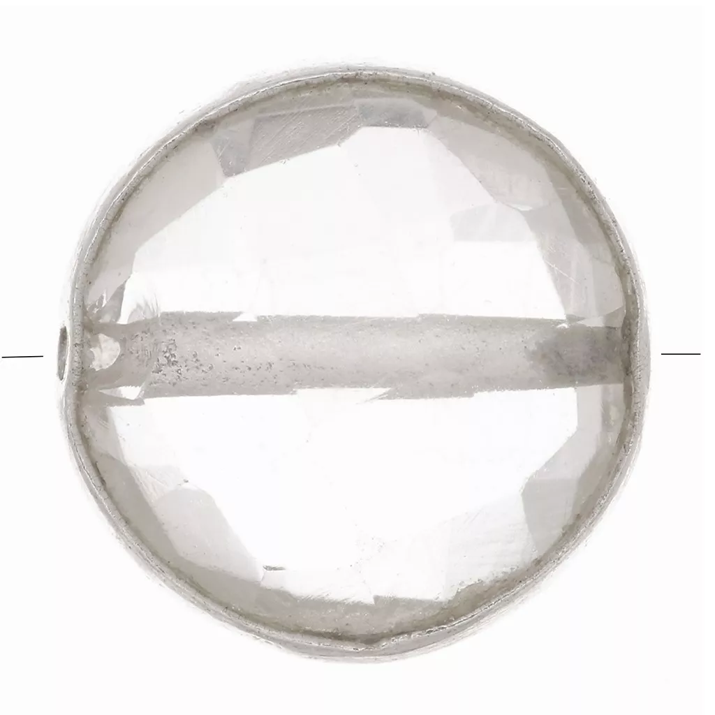 Pendentif Croix Cristal De Roche – Pierre Transparente, Monture Argentée, 3 Cm (neuf Sans Boîte)