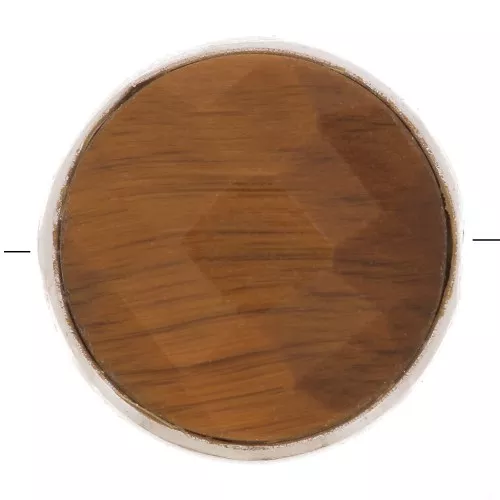 Perle ronde facettée 9 mm en pierre gemme - Argent 925 - Oeil de Tigre x1