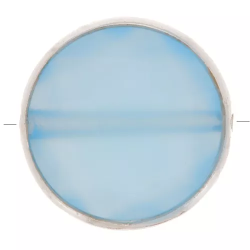 Perle ronde facettée 9 mm en pierre gemme teintée - Argent 925 - Onyx bleu x1