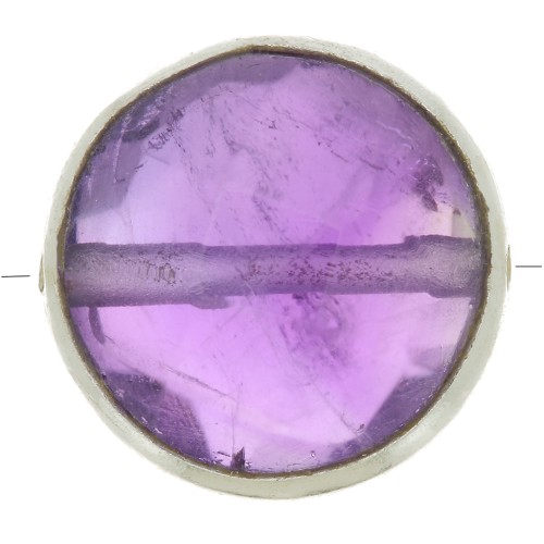 Perle ronde facettée 9 mm en pierre gemme - Argent 925 - Amethyste x1