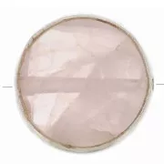 Perle ronde facettée 9 mm en pierre gemme - Argent 925 - Quartz rose x1