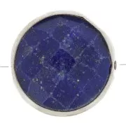 Perle ronde facettée 9 mm en pierre gemme - Argent 925 - Lapis lazuli x1