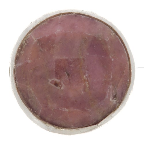 Perle ronde facettée 9 mm en pierre gemme - Argent 925 - Rhodonite x1