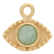 Breloque oeil 10 mm pour cabochon 4 mm - Argent 925 Doré à l'or fin x1