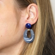 Clous d'oreilles disque 10 mm avec attache ouverte - Argenté x2