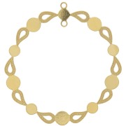 Pendentif chandelier rond 39 mm pour cabochon 4 mm & 5 mm - Doré à l'or fin x1