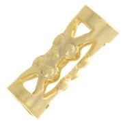 Perles tubes filigranés avec petites boules 8x3 mm - Doré à l'or fin x6|raw }}