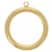 Pendentif cercle 24 mm - Doré à l'or fin x1