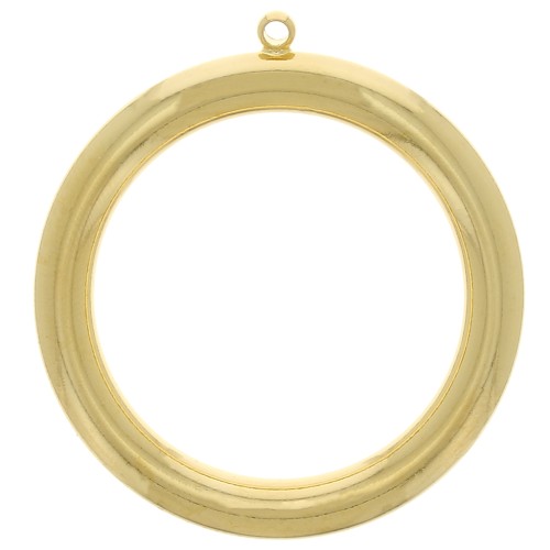 Pendentif cercle 36 mm - Doré à l'or fin x1