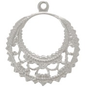 Pendentif rond filigrané 22 mm - Rhodié x1|raw }}