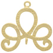 Intercalaire design strié avec 2 anneaux ouvert 20x21 mm - Doré à l'or fin x1