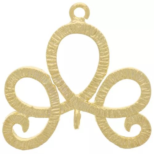 Intercalaire design strié avec 2 anneaux ouvert 20x21 mm - Doré à l'or fin x1