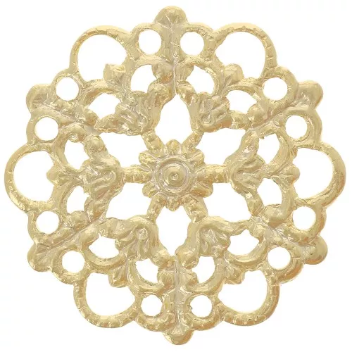 Intercalaire rond filigrané multi-trous 20 mm - Doré à l'or fin x1