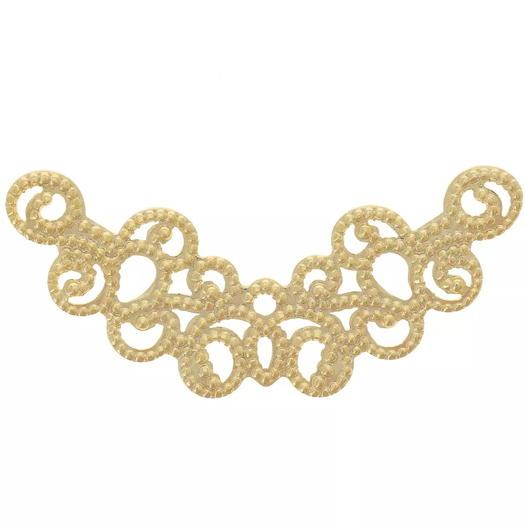 Intercalaire pour collier demi lune filigrané mm Doré à