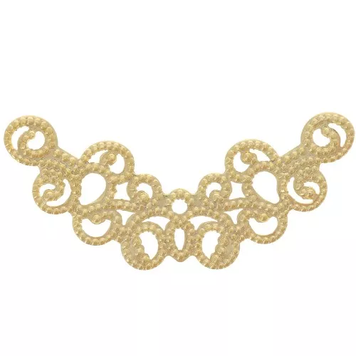 Intercalaire pour collier demi lune filigrané 31x12.5 mm - Doré à l'or fin x1