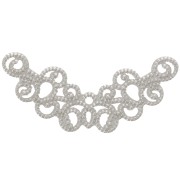 Intercalaire pour collier demi lune filigrané 31x12.5 mm - Rhodié x1