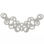 Intercalaire pour collier demi lune filigrané 31x12.5 mm - Rhodié x1