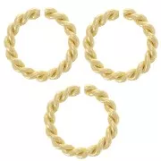 Anneaux ouverts ronds torsadés 9.5x1.6 mm - Doré à l'or fin x5
