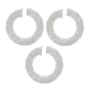 Anneaux ouverts ronds striés 7x1.5 mm - Placage Argent fin x5