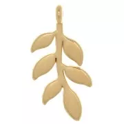 Pendentif feuille d'olivier 24x12 mm - Doré à l'or fin x1