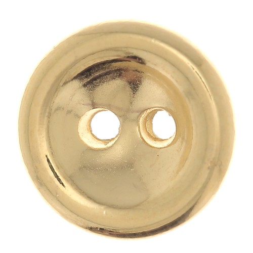 Bouton rond bombé 10 mm - Doré à l'or fin x1