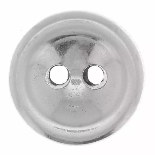 Bouton rond bombé 10 mm - Placage argent fin vieilli x1