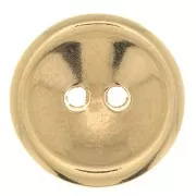 Bouton rond bombé 12 mm - Doré à l'or fin x1