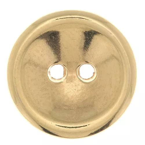 Bouton rond bombé 12 mm - Doré à l'or fin x1