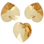 Pendentif coeur en cristal PureCrystal 6228 14,4x14mm - Golden Topaz x1|raw }}