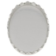 Serti ovale dentelé pour cabochon 14x10 mm - Argent 925 x1|raw }}