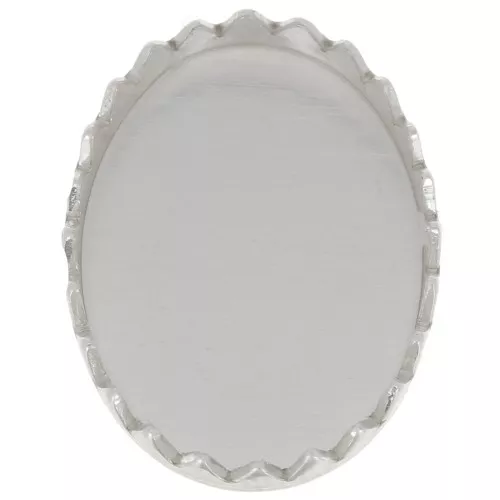 Serti ovale dentelé pour cabochon 14x10 mm - Argent 925 x1