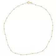 Tour de cou maille Forçat alternée perles rondes 2.5mm - Plaqué Or 3 microns x37cm