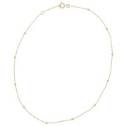 Tour de cou Forçat alternée perles rondes 2.5mm (1x3) - Plaqué Or 3 microns x37cm|raw }}