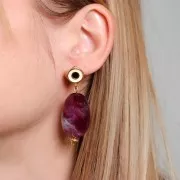 Perle plate en acrylique opaque 30x23 mm - Crème x1